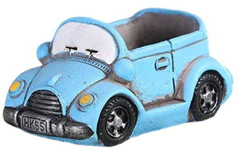 HUAPING Hula Mini Blumentopf Zement Autoform, Cartoon-Auto Retro Pflanzentopf Gartentöpfe Kreativ mit Ablauflöchern, für Sukkulenten, Kakteen, Kräuter, für Zuhause, Garten, Geschenk, Büro (H)