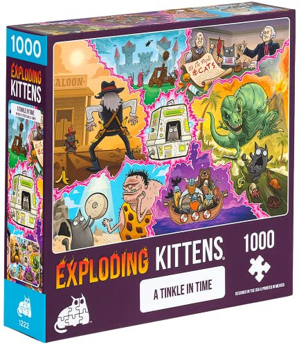 Exploding Kittens Jigsaw Puzzles for Adults - Tinkle in Time - 1000 Piece Jigsaw Puzzles for Family Fun & Game Night