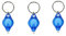 Lot de 3 mini porte-clés lampe torche UV à LED avec détecteur de billets Bleu