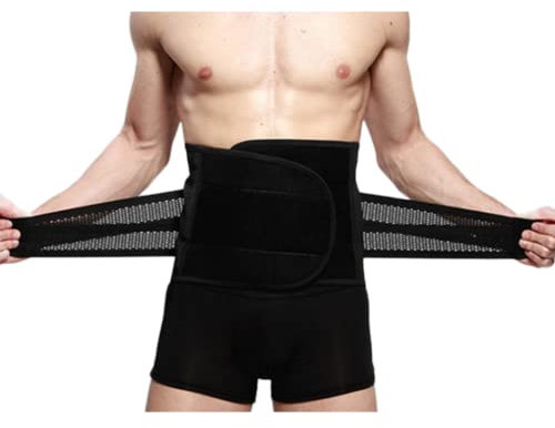 RCBHSD Herren Bauchweggürtel Fitnessgürtel Waist Trainer Gürtel Bauchgurt Schwitzgürtel Sauna Body Shaper Slimming Schwitzen Belt Atmungsaktiv(Color:Black,Size:XXL)