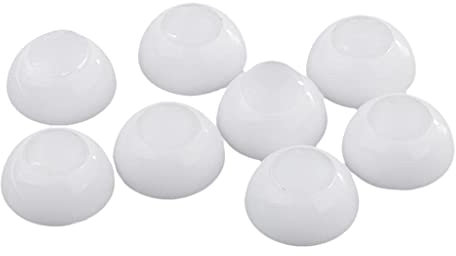zalati 4 Paar 18 mm Plastikpuppe weiße Augen Spielzeugauge DIY simulieren Puppenaugen Acryl halbkreisförmige Hohle Augen für 10 mm Schwertlilien