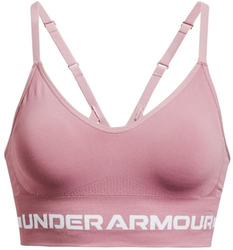 Under Armour Damen Seamless Low-Impact Long Sports Bra BH, Pink Elixir/Pink Elixir/White, S
