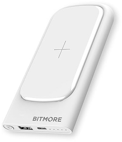 BITMORE Carbon Neutral Slim Design Powerbank-High Speed Fast Portable Wireless Charging with 10,000mAh Battery Pack-Power Bank Compatible with iPhone, Samsung Galaxy, Huawei and More with USB C