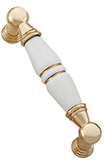 SagaSave 6PCS Cabinet & Furniture Pulls, Zinc Alloy White Ceramic Cabinet Door Handles Drawer Knobs Kitchen Cupboard Furniture Hardware Door Pull