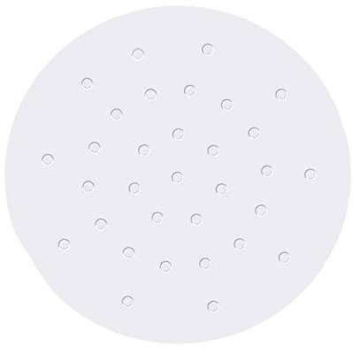 SEIWEI Lot de 100 feuilles de papier sulfurisé perforé de 25 cm pour friteuse à air comprimé, panier vapeur en bambou, papier de cuisson, micro-ondes, four anti-adhésif, blanc