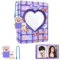Kpop Photocard Holder 3 Zoll Photocard Binder, 40 Pockets Mini Fotoalbum Kpop Photo Card Binder, Love Heart Hollow Photo Card Album K-pop Collect Album with Lovely Pendant (Blue)