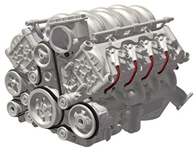 GEST Mini V8 Motor Engine Modell Bausatz, MAD RC Simulation Dynamischer Motor Verbrennungsmotor DIY-Baugruppe für AX90104 SCX10II. Capra VS4-10 Pro/Ultra Modell Auto - KIT Version