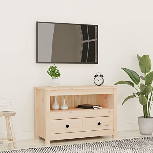 ZEYUAN TV-Schrank, Tv Board, Tv Lowboard, Tv Tisch, Fernsehschrank, Fernsehtisch, Kommode, Sideboard Wohnzimmer, Tv Sideboard, 79x35x52 cm Massivholz Kiefer