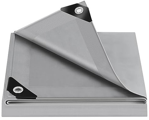 WOLTU Bâche de Protection, 4x5 m, en PE 140 g/m², Bâche Imperméable Anti-UV, avec Œillets, Résistante aux Intempéries et aux Déchirures, pour Meubles de Jardin Bois Piscine Trampoline, Gris