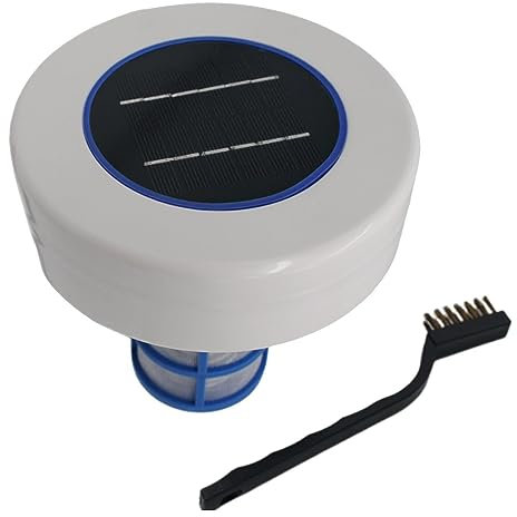 ICDKOYK Leistungsstarker Solar Pool Ionisator, Kupfer Weiß Ionen Schwimmbad Wasserreiniger, algenvernichtend