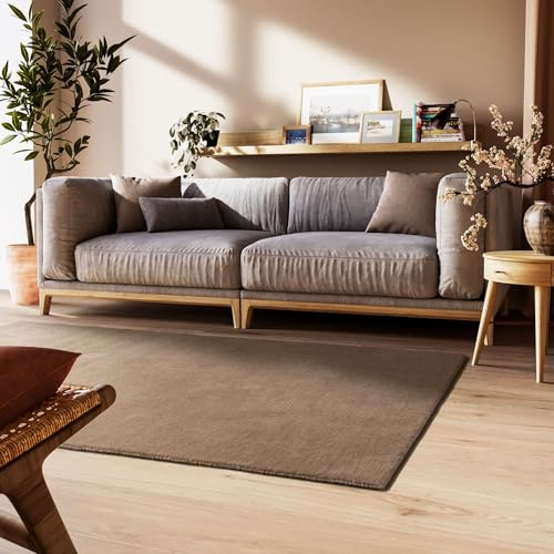 Steffensmeier Gabbeh Teppich Nomade | Wolle (Schurwolle), Braun, Größe: 190x240 cm Kurzflor für Wohnzimmer, Flur, Ethno Look
