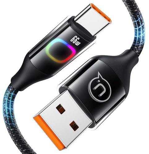 enablink Cable USB C, 66 W QC 4.0 6 A USB C Cable de Carga Rápida de Nailon Tipo C, Cable de Carga para Galaxy S21 S20 Note 20 Huawe P40/Mate 40/30/20 OnePlus Google Pixel Xiaomi, 1.2 M