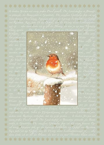 A4-Wand-Adventskalender – Marjoleins Rotkehlchen