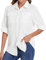 Tuopuda Hemdbluse Damen UPF 50 UV Schutz Langarmshirt Outdoor Wanderhemd Safari Kleidung Atmungsaktiv Quick Dry Casual Tops Sport Oberteile, Weiß, M