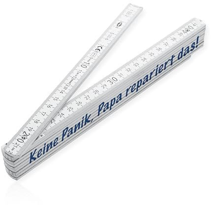 stempel-fabrik – Zollstock Vatertag Keine Panik, Papa repariert das – Meterstab als originelles Geschenk zu Weihnachten, Vatertag & Geburtstag für Heimwerker