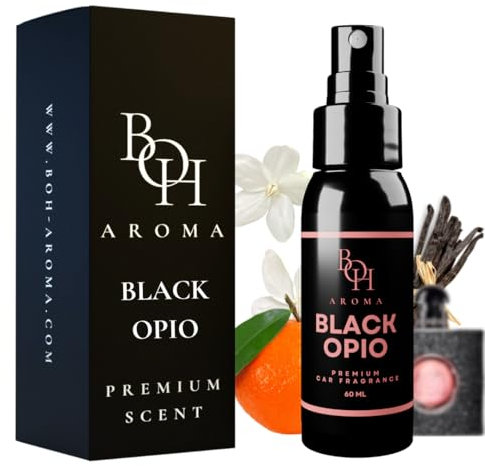 BOH-Aroma Auto Duft BLACK OPIO - Auto Parfüm und auto lufterfrischer Innenraum, neutralisiert Gerüche im Auto, Autoduft mit eigenem parfum, autozubehör innenraum 60ml