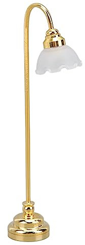 Miniatur Stehlampe Puppenhaus – wunderschöne Stehlampe in Form Einer goldenen – Miniaturmöbel im Maßstab 1:12 Puppenhausdekoration