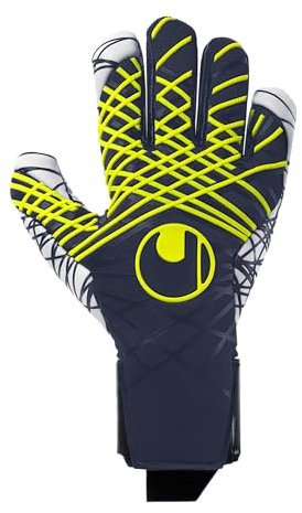 uhlsport Fußball Torwarthandschuhe Prediction Ultragrip - ultimativer Grip - für Kinder und Erwachsene, Marine/weiß/Fluo gelb, 9