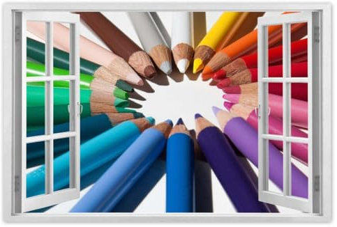 Foto, Poster, Wandkunst, Dekoration, 120 x 80 cm, farbige Buntstifte, Zeichnung Nr. H8444M_WAPL1B