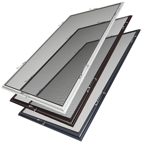 STUZA® Mückengitter Fliegenschutz Alurahmen Weiß, Anthrazit oder Braun (Anthrazit, 60x80 cm (BxH))