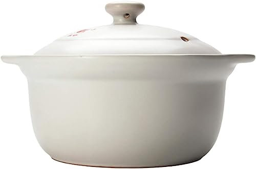 Ceramic Hot Pot With Lid - Round Soup Casserole High Temperature Pottery Stew Pot For Stove - Overflow Pottery Cooking Pot