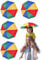 Puedno 4 Stück Regenschirm Hüte Regenbogen Regenschirm Hüte für Sonne Regen Faltbarer Regenschirmhut Angeln Regenschirm Hüte