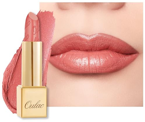OULAC Lippenstift Metallic Glanz Finish, Koralle Langanhaltender Glitzer Lippenstifte, Feuchtigkeit und Glanz für die Lippen, Intensive Farbe Feine Textur, Vegan, 4.3g (GM08) Enthusiasm