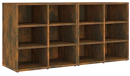 QJBSAVVA Kleiner Schrank Balkonschrank Geräteschrank Garagenschrank - Schuhregale 2 STK. Räuchereiche 52,5x30x50 cm für Büro Abstellraum Küche Wohnzimmer
