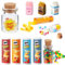 13 Stück Miniatur Essen und Trinken, Wichtel Zubehör Küche, Miniatur Puppenhaus Zubehör Lebensmittel Set, Mini Food Miniatur Deko für DIY Deko Se Geschenk Weihnachten