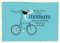 Gutsch Verlag Postkarten Sprüche lustige Karte mit Mann auf Fahrrad für Freunde und Familie humorvoller Text Leichtigkeit bewahren fröhlich beschwingt lebendig blaues Design mit Typografie