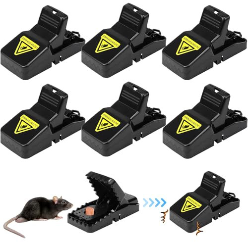 VZXZXE 6 Stück Mausefalle Rattenfallen Schlagfallen 10.5 * 4.8 * 6cm lebendfalle Maus rattenfalle mit giftköder Wiederverwendbar Mouse Trap Für Innen Haus Küche, Draußen Garten