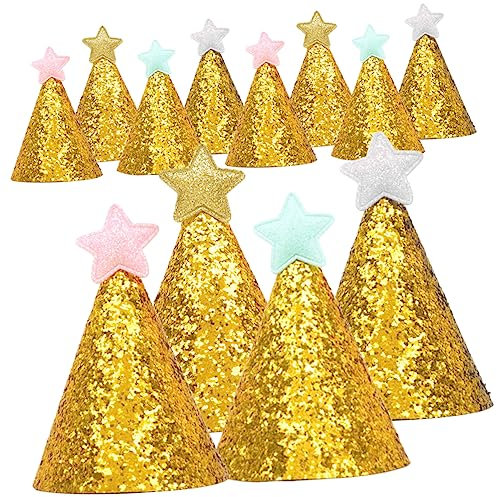 ibasenice 12st Stern Geburtstag Hut Mini-zylinder-stirnband Geburtstag Kegelhüte Sonnenhut Für Party Paket Kindermütze Leuchtstäbe Für Lichtschwert Favorisieren Glühen Tuch