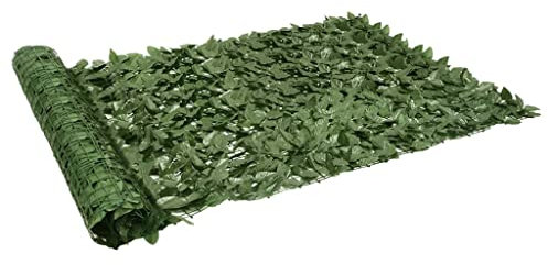 BOWEKAM Casa & Giardino - Paravento da balcone con foglie verde scuro, 200 x 150 cm