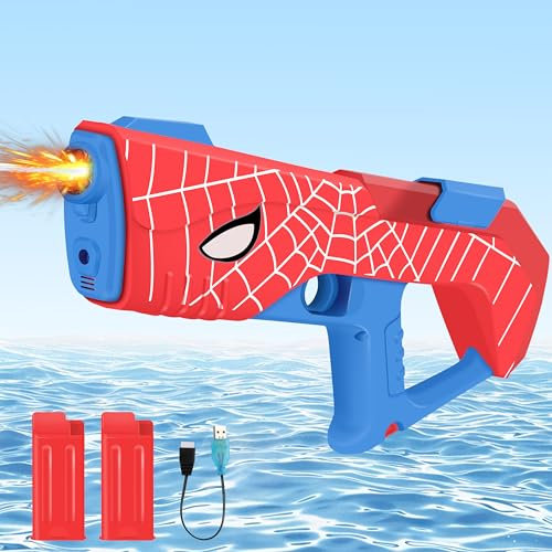 IEEILULU Pistola de Agua Eléctrico Juguete, Pistola de Agua Automática para Niños y Adultos, Pistola de Agua Largo Alcance con Bateria, Pistola Agua Juguete para Jardin Playa Piscinas