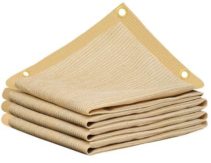 90% 12x15ft/3.5x4.5m Sun Shade Cloth for Outdoor Deck Backyard Patio Garden Pergola Cover Canopy Beige