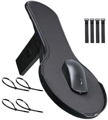 Computer Chair Mounted Mouse Extension Platform Tray Armrest And Anti Slip Mouse Pad Design