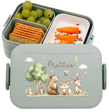 Bärenfreunde MEPAL Müslibecher to go Edelstahl mit Namen, Joghurtbecher | Isolierter Thermo Behälter zum Beschriften für Kinder oder Erwachsene, personalisierter Müsli Becher inklusive Löffel