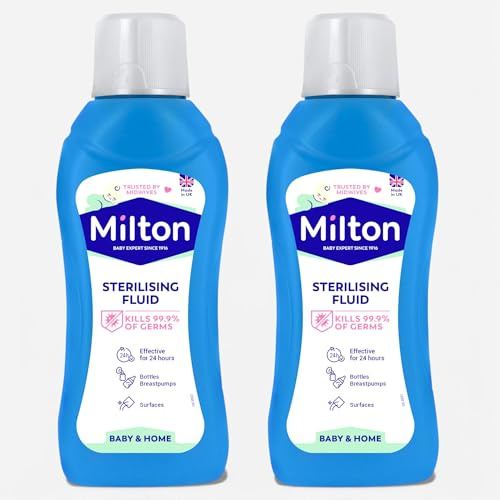 2 x 500ml Milton Sterilising Fluid – Anti-Germ Cold Water Steriliser for Baby Bottles, Breast Pumps, Toys & Surfaces