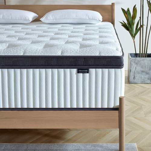 Tegeniss Matratze 120x200,Taschenfederkernmatratze mit 25 cm Höhe,7-Zonen | H3 mittelfest,Druckentlastung,Verstärkte Kantenstütze,Bewegungsisolierung, Atmungsaktivität,Vakuumverpackt,Gel Memory Schaum