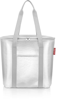reisenthel thermoshopper Silver Crackle – Kühltasche für den Einkauf oder das Picknick mit 2 Trageriemen – Aus wasserabweisendem Material