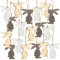 Osterhasen-Anhänger, 18er Set: Kleine Osteranhänger aus Holz, Osterdeko zum Aufhängen, Hasen für Osterstrauch & Fenster, Oster-Deko, Frühlingsdeko für Ostern, Modern, Indoor Osterschmuck hängend, 7 cm