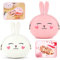 Porte Monnaie Silicone,BESTZY 2 Pièces Petit Portefeuille de Dessin Animé pour Cadeau d'anniversaire de Fête Entre Filles (Rose, Blanc)