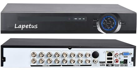 Lapetus 16CH 1080N Hybrid 5-in-1 AHD DVR (1080P NVR+1080N AHD+960H Analog+TVI+CVI) Standalone DVR CCTV Surveillance Security System Video Recorder Motion Detection HDD & Cameras not Included