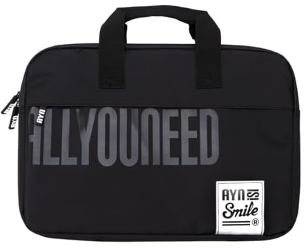 Smile - Bolsa Maletín para portátil hasta 15 y 16 pulgadas Akira Impermeable Negro