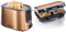 Bestron Toaster mit 2 Röstkammern, 1.000 W, Edelstahl in Kupfer-Optik & ASM90XLCO XL Sandwichmaker, Antihaftbeschichteter Toaster für 2 Sandwiches, 900 Watt, Schwarz/Kupfer, Metal