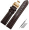 Schwarz Rot Grün Echtes Leder Armband Farbe Uhrenarmband Faltschließe Uhrenarmband 18mm - 22mm Uhrenarmband, 20mm