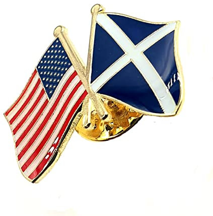 Scotland Scottish Saltire USA United States of America American Friendship Metal Enamel Country Flags Pin Badge