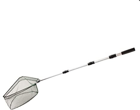 Blagdon 8915 Telescopic Folding Adjustable Pond Fish Fine Mesh Net, Aluminium Pole and Easy-Grip Rubber Handle, Space Saving, Easy Storage, Lock Handle at Desired Length (44cm to 137cm), Green/Black