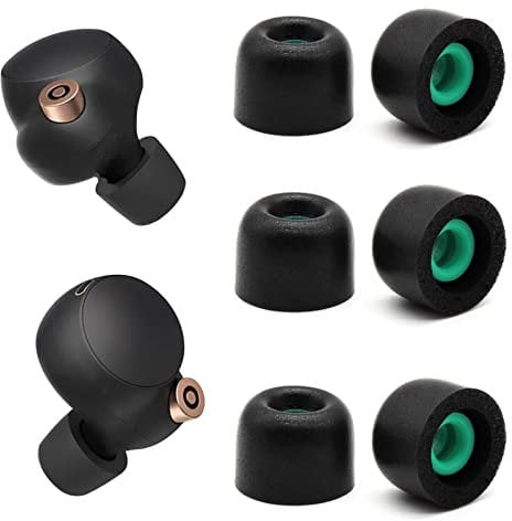 Memory Foam Eartips Ear Buds for Sony WF-1000XM4 Ear Tips Replacement Sony ar Piece Foam Tips for WF-1000XM4 WF-1000XM5 Fit Charging Case M(3 Pairs).