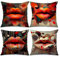 Tucocoo Kissenbezüge mit abstrakten Lippen, 45 x 45 cm, Set mit 4 Stück, geometrisch, nordischer Stil, dekorative Kissenbezüge, Mundnahaufnahme, Moderne Modedekoration für Couch, Bett, Terrasse,